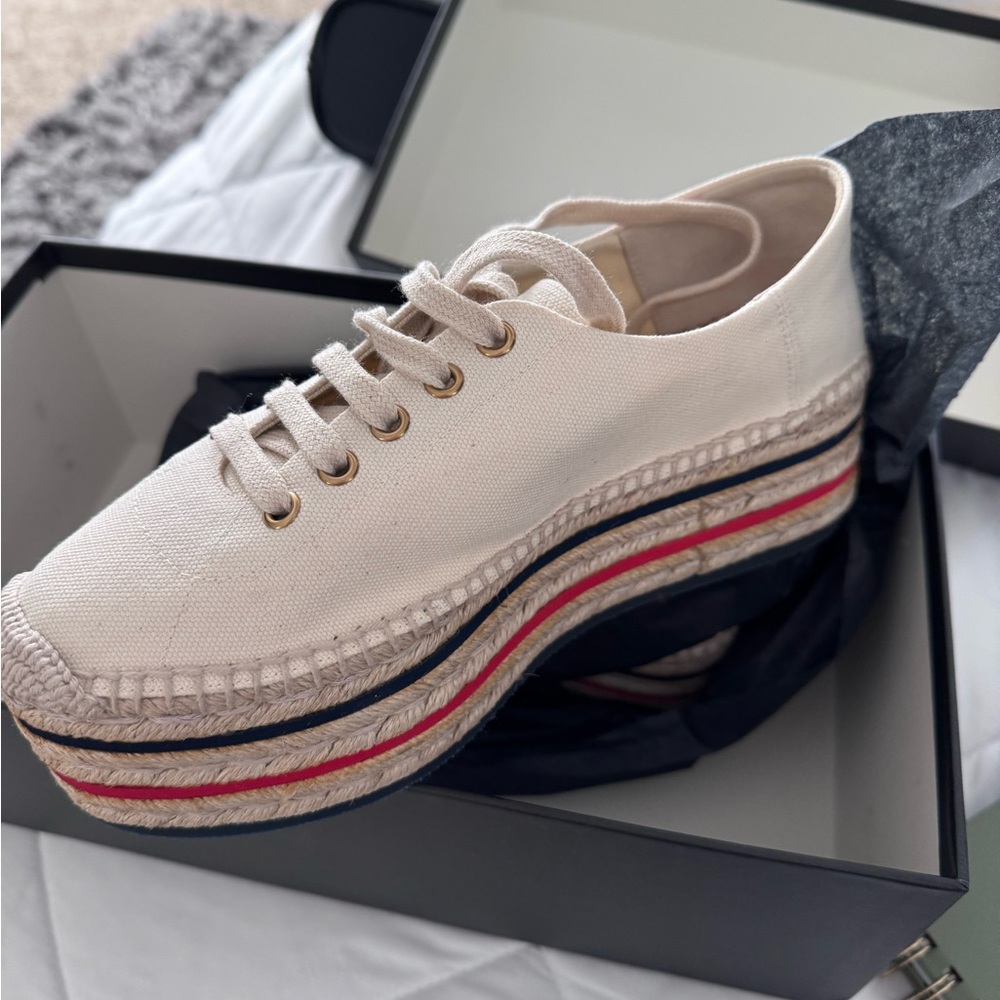 Gucci Women's Canvas Platform Espadrille Sneakers - White - Picture 2 of 2